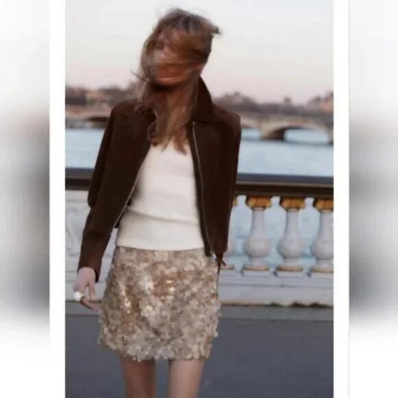 Zara Dresses & Skirts - ZARA SEQUIN MINI SKIRT